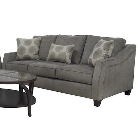 Contemporary Queen Sleeper Sofa with Accent Pillows